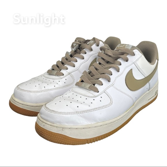 Nike Other - Nike Air Force 1 Tan-White Classic Sneakers Shoes Men SZ 11 315122-123